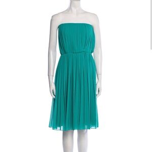 Halston Heritage Strapless Turquoise Dress